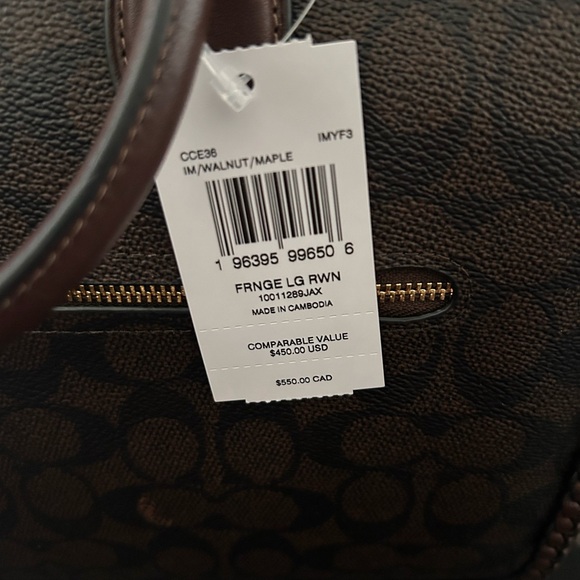 NWT Coach Braided Rowan Large Satchel Bag Signature Canvas - Picture 4 of 4